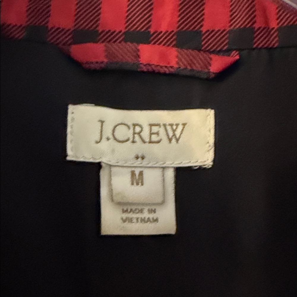 J. Crew Red and Black Plaid Vest length 28” bust 36” two front pockets - Picture 3 of 8